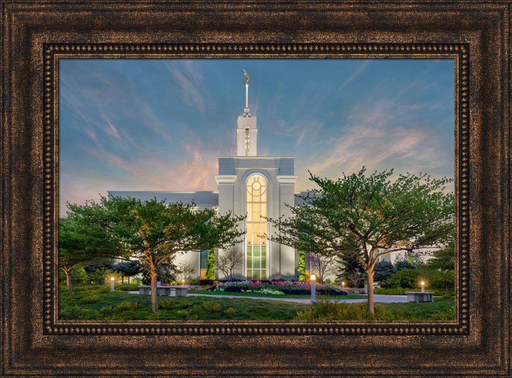 Mt Timpanogos Temple - Evening in the Garden by Robert A Boyd