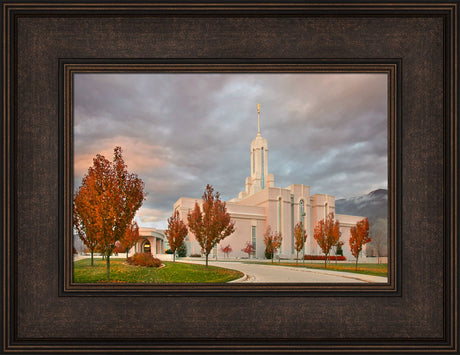 Mt Timpanogos Temple - Autumn Trees by Robert A Boyd