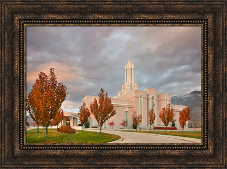 Mt Timpanogos Temple - Autumn Trees by Robert A Boyd