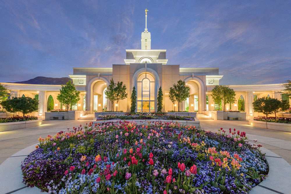 Mt Timpanogos Temple - Lavender Sky by Robert A Boyd