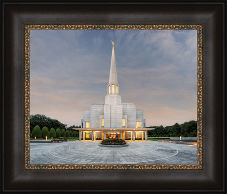 Preston England Temple - Morning Light by Robert A Boyd