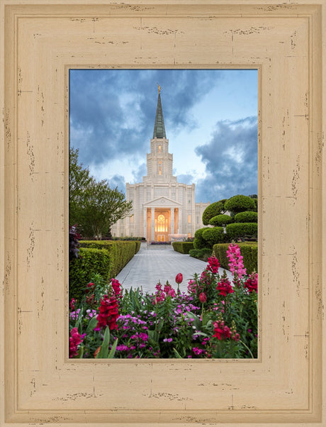 Houston Temple - Spring Tulips by Robert A Boyd