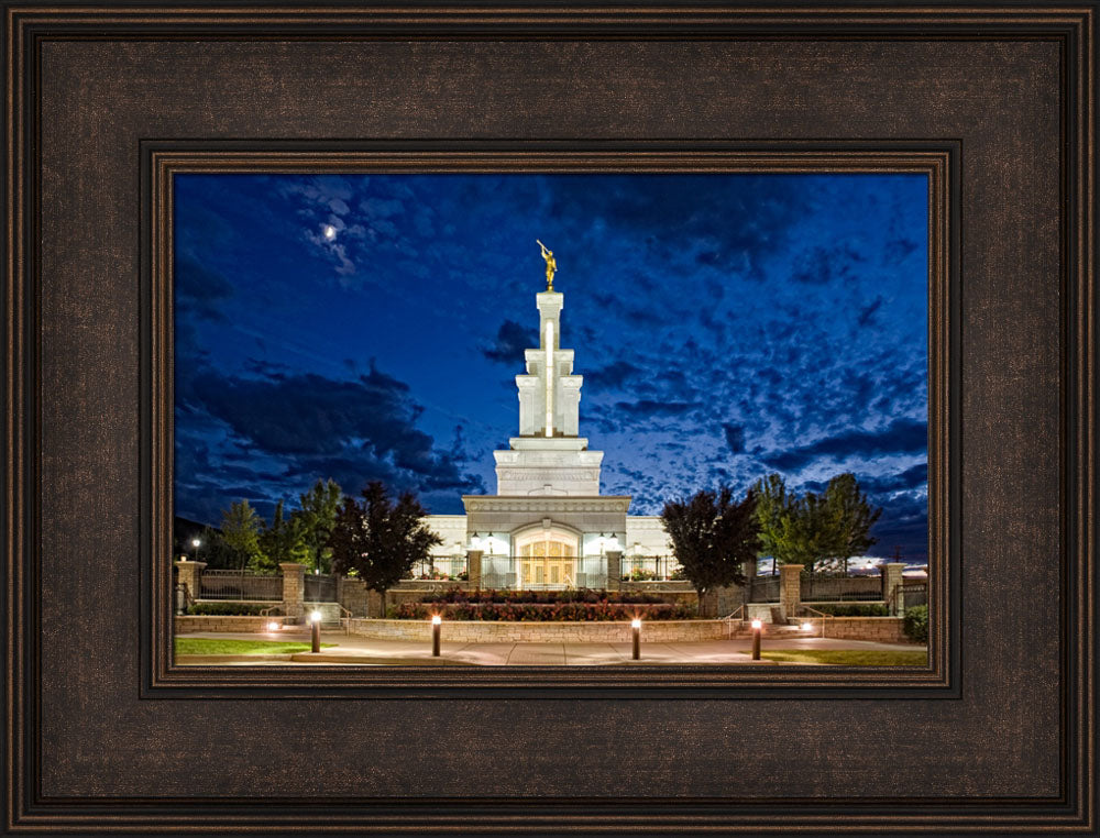 Columbia River Temple - By Moonlight by Robert A Boyd