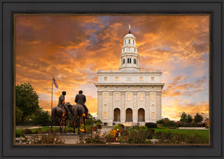 Nauvoo Temple - Sunrise with Joseph and Hyrum by Robert A Boyd - Art 6