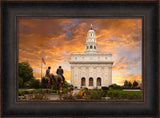 Nauvoo Temple - Sunrise with Joseph and Hyrum by Robert A Boyd - Art 9