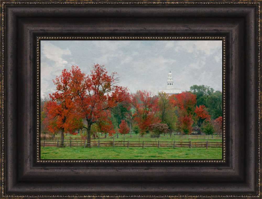 Nauvoo Temple - Fall Field by Robert A Boyd