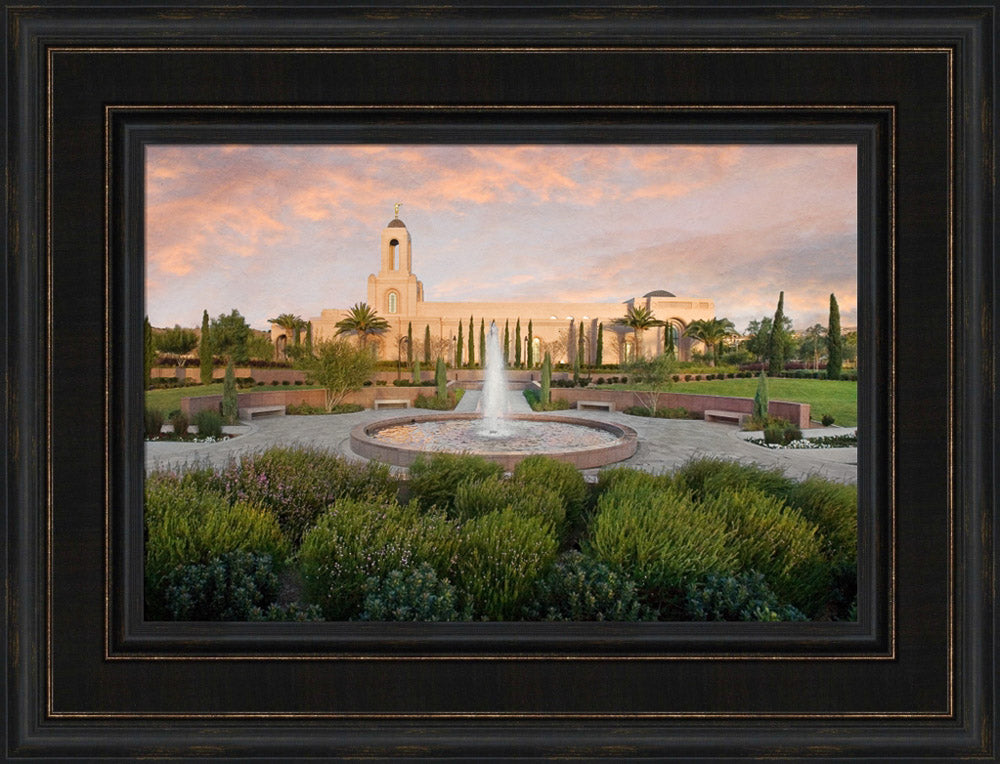 Newport Beach Temple - Fountain by Robert A Boyd