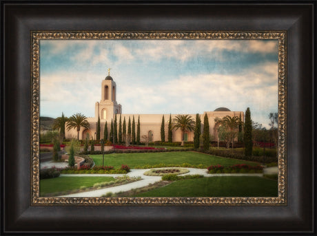 Newport Beach Temple - Vintage Blue Sky by Robert A Boyd