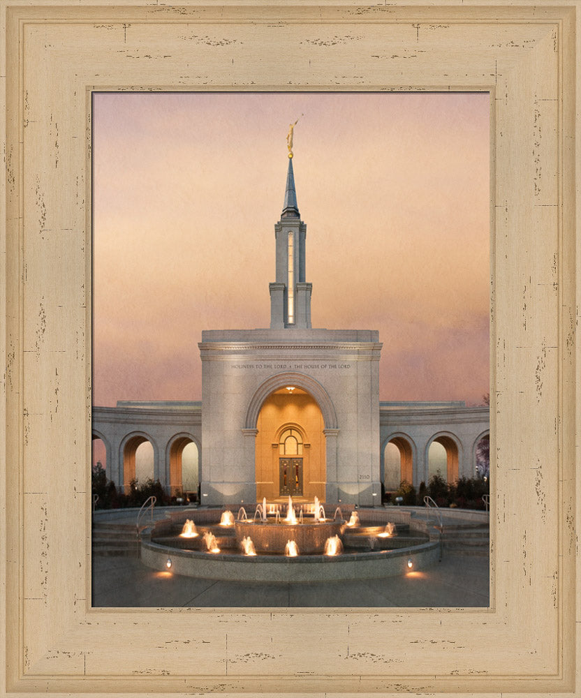 Sacramento Temple - Evening Fountain by Robert A Boyd