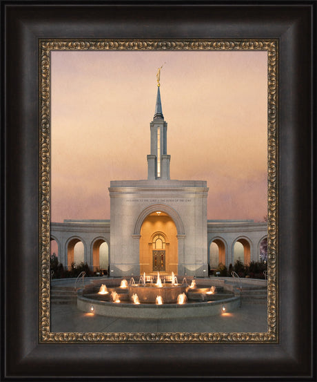 Sacramento Temple - Evening Fountain by Robert A Boyd