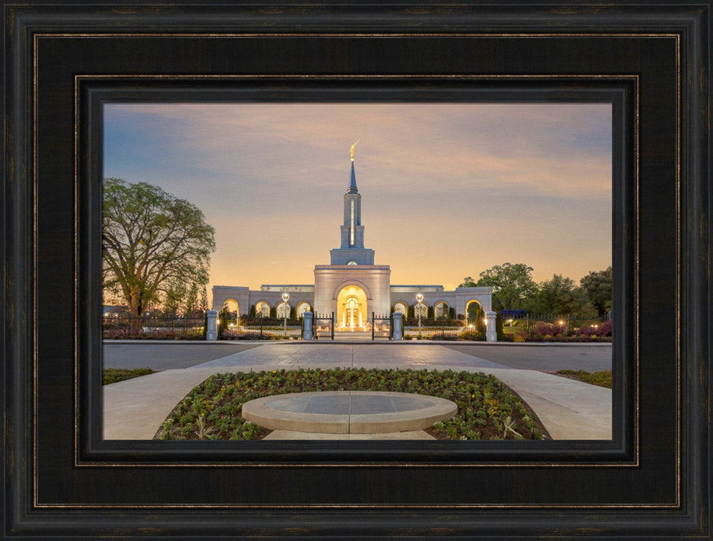 Sacramento Temple - Sunset Fountains by Robert A Boyd