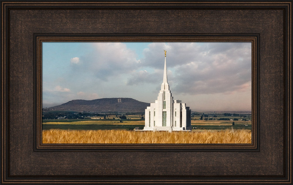 Rexburg Temple - R Mountain Panoramic by Robert A Boyd