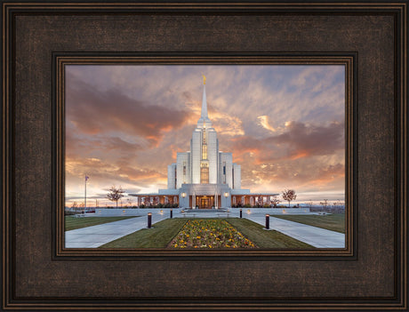 Rexburg Temple - Autumn Sunset by Robert A Boyd