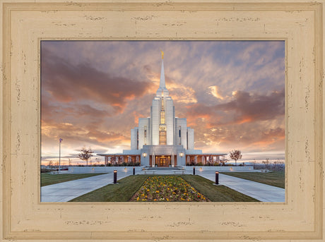 Rexburg Temple - Autumn Sunset by Robert A Boyd