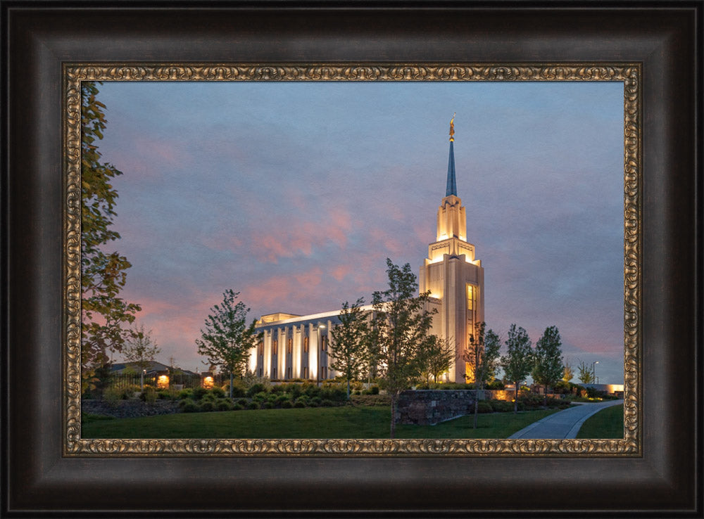 Twin Falls Temple - At Dusk by Robert A Boyd