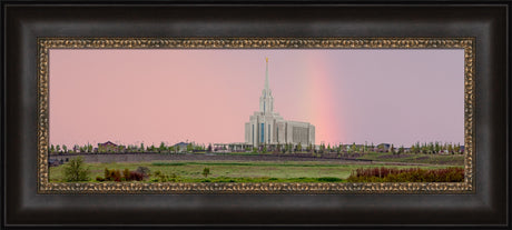 Oquirrh Mountain Temple - Rainbow Sky panoramic by Robert A Boyd