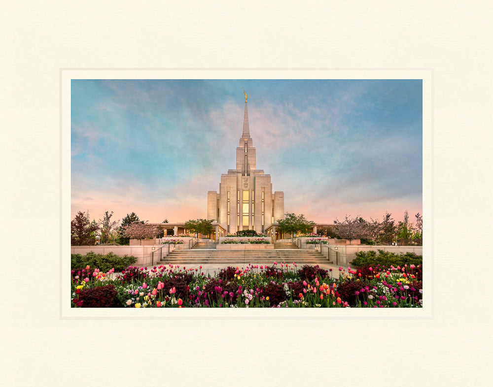 Oquirrh Mountain Temple - Spring Splendor by Robert A Boyd