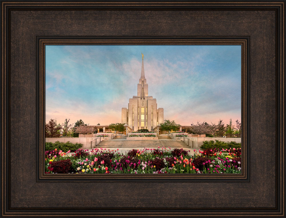 Oquirrh Mountain Temple - Spring Splendor by Robert A Boyd