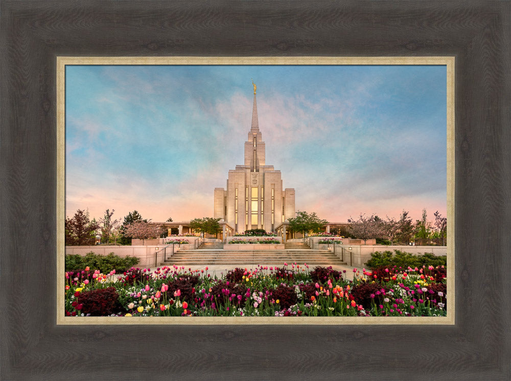 Oquirrh Mountain Temple - Spring Splendor by Robert A Boyd