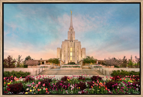 Oquirrh Mountain Temple - Spring Splendor by Robert A Boyd