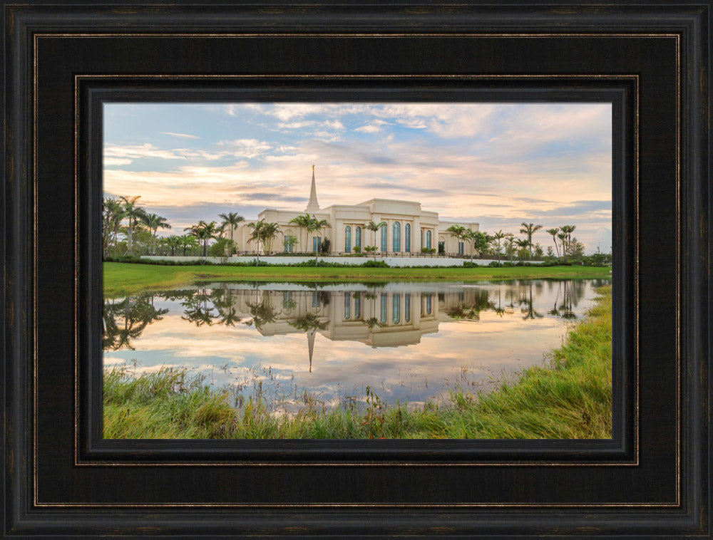 Fort Lauderdale Temple - Reflection Pond by Robert A Boyd