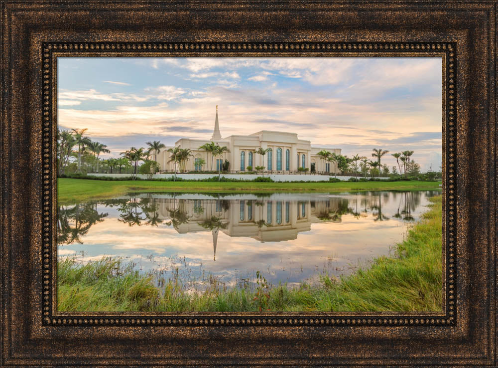 Fort Lauderdale Temple - Reflection Pond by Robert A Boyd