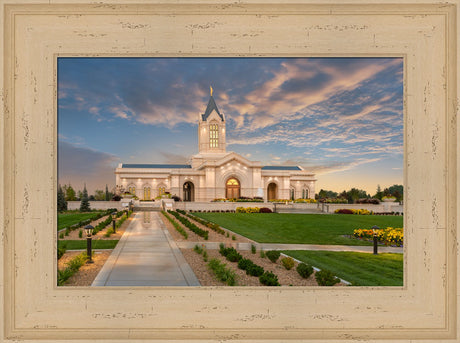 Fort Collins Temple - Sunset Lights by Robert A Boyd