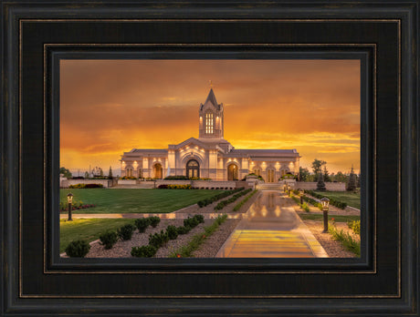 Fort Collins Temple - Amber Sunset by Robert A Boyd