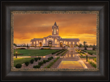 Fort Collins Temple - Amber Sunset by Robert A Boyd