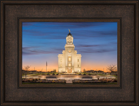 Cedar City Temple - Evening Glow by Robert A Boyd