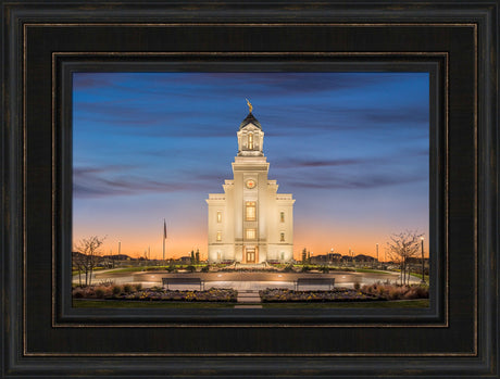 Cedar City Temple - Evening Glow by Robert A Boyd