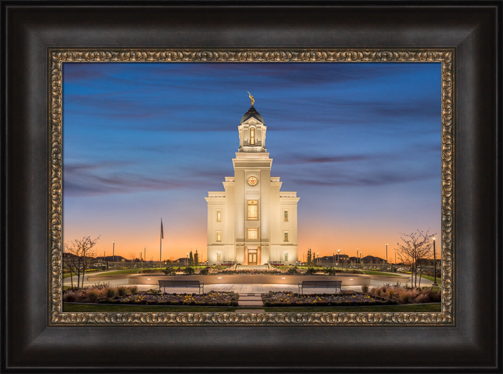 Cedar City Temple - Evening Glow by Robert A Boyd