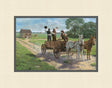 Heber C. Kimball, Brigham Young and Orson F. Whitney shout from a wagon. Art 11