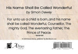 His Name Shall Be Called Wonderful minicard