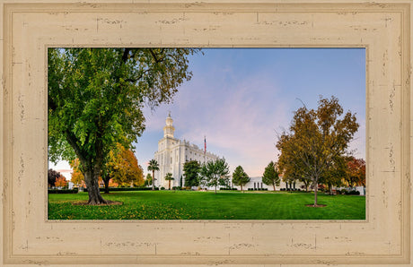 St George Temple - Green and Blue in Fall by Scott Jarvie