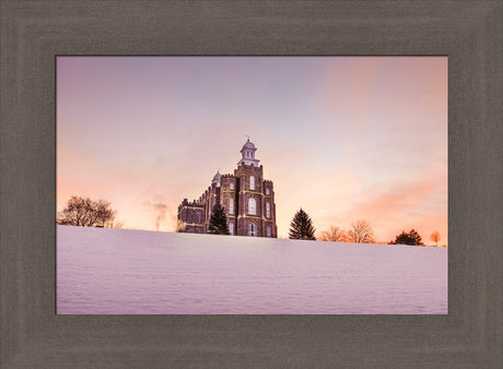 Logan Temple - Sunrise in the Snow by Scott Jarvie