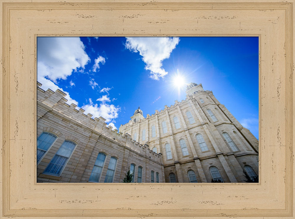 Manti Temple - From Below by Scott Jarvie