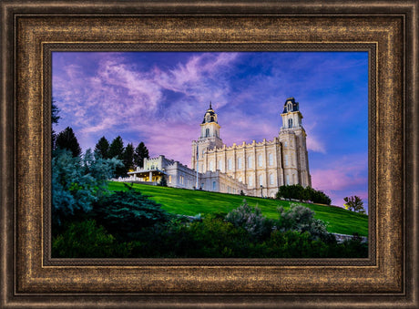 Manti Temple - Purple Sky by Scott Jarvie