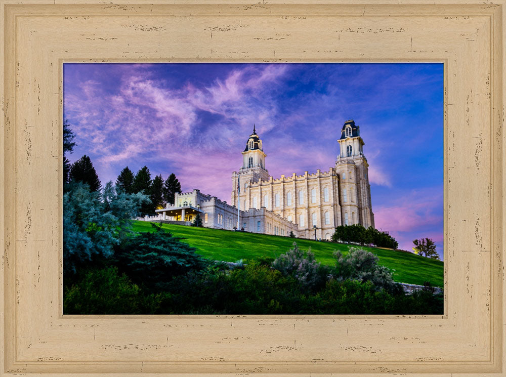 Manti Temple - Purple Sky by Scott Jarvie