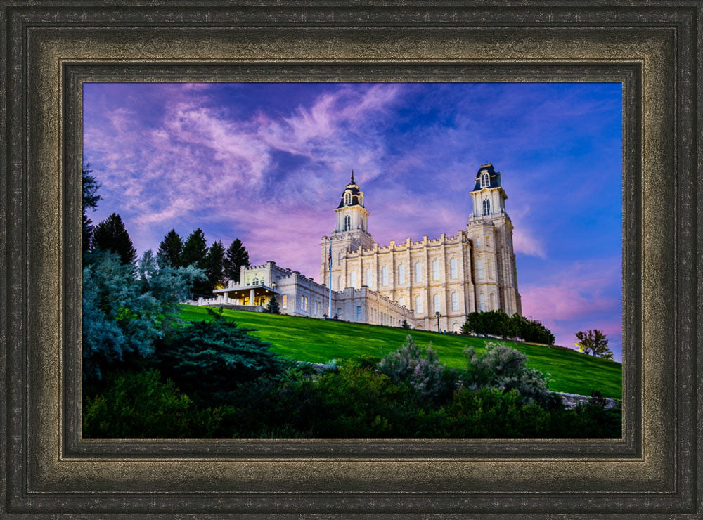 Manti Temple - Purple Sky by Scott Jarvie