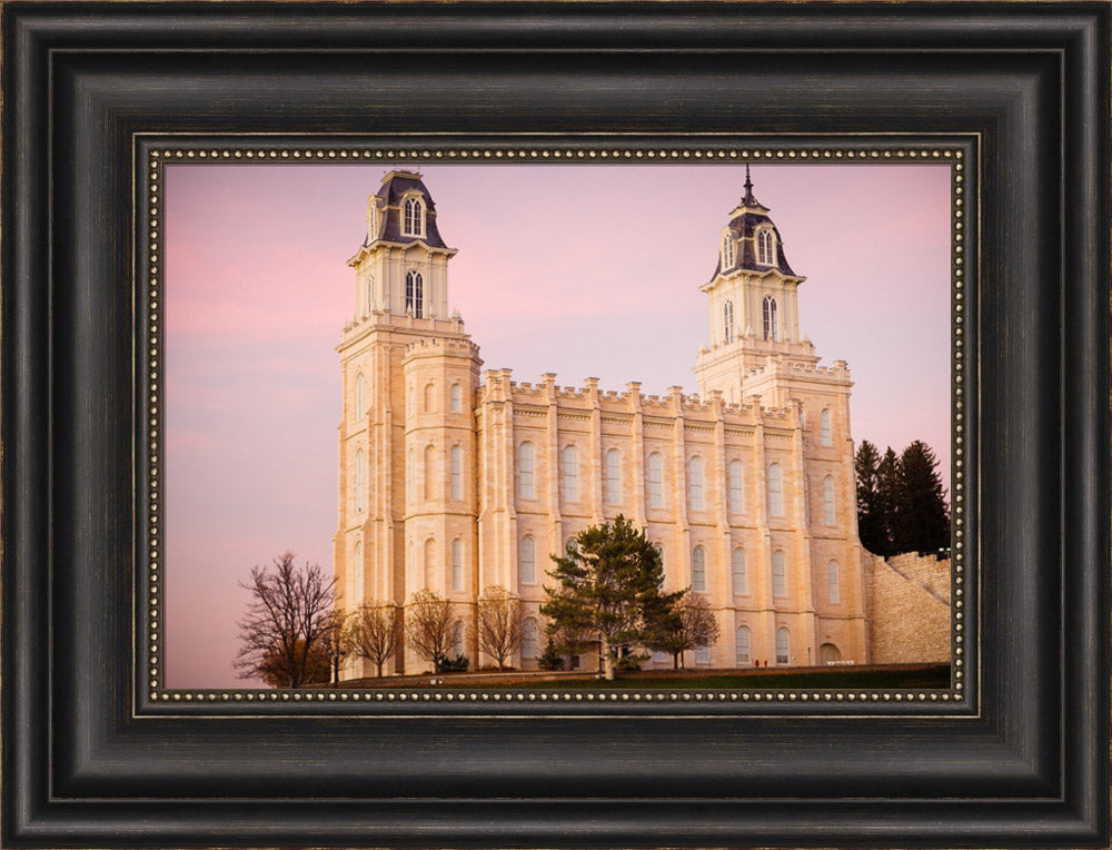 Manti Temple - Pink Sky by Scott Jarvie