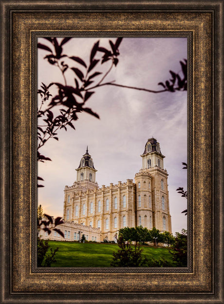 Manti Temple - Framed by Leaves by Scott Jarvie