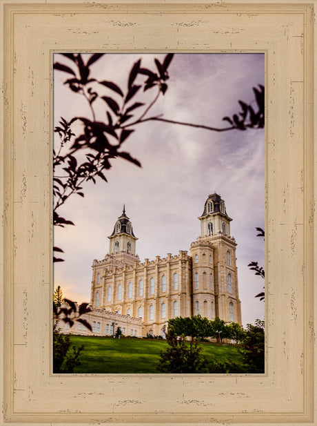 Manti Temple - Framed by Leaves by Scott Jarvie