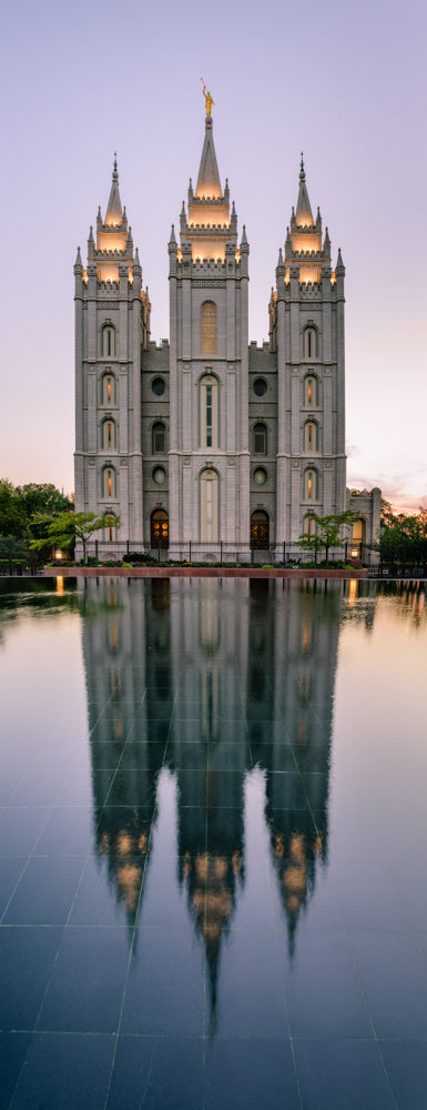 Salt Lake Temple - Tall Reflection by Scott Jarvie