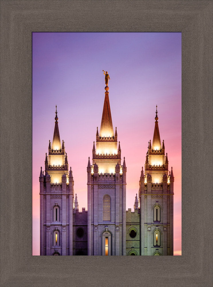 Salt Lake Temple - Pink Spires by Scott Jarvie