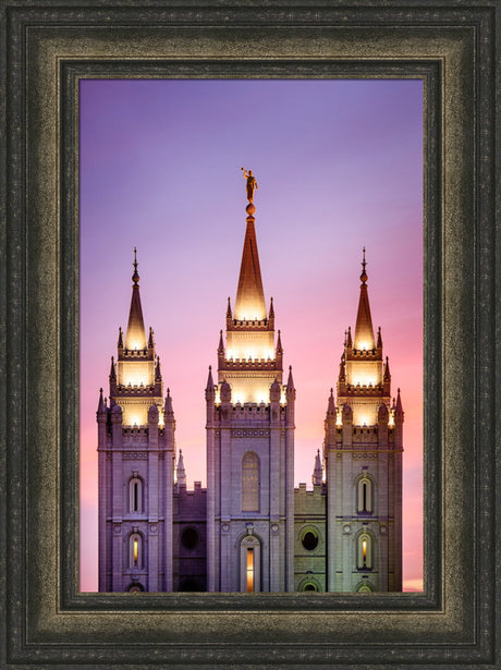 Salt Lake Temple - Pink Spires by Scott Jarvie