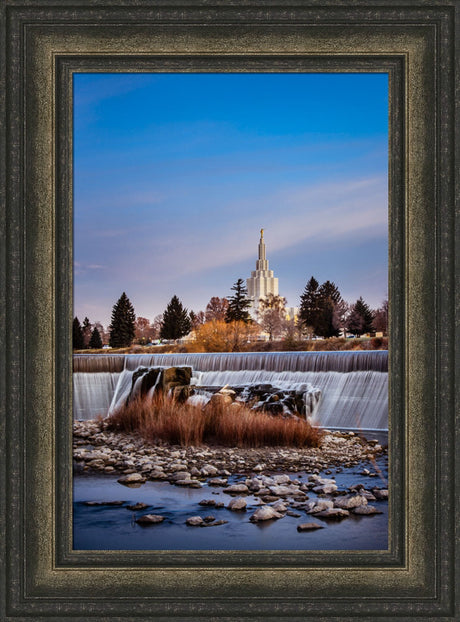 Idaho Falls Temple - From the Falls by Scott Jarvie