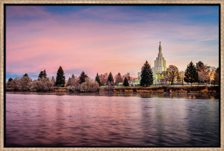 Idaho Falls Temple - River at Sunrise by Scott Jarvie