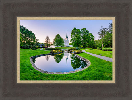 London England Temple - Reflection Pond Panorama by Scott Jarvie