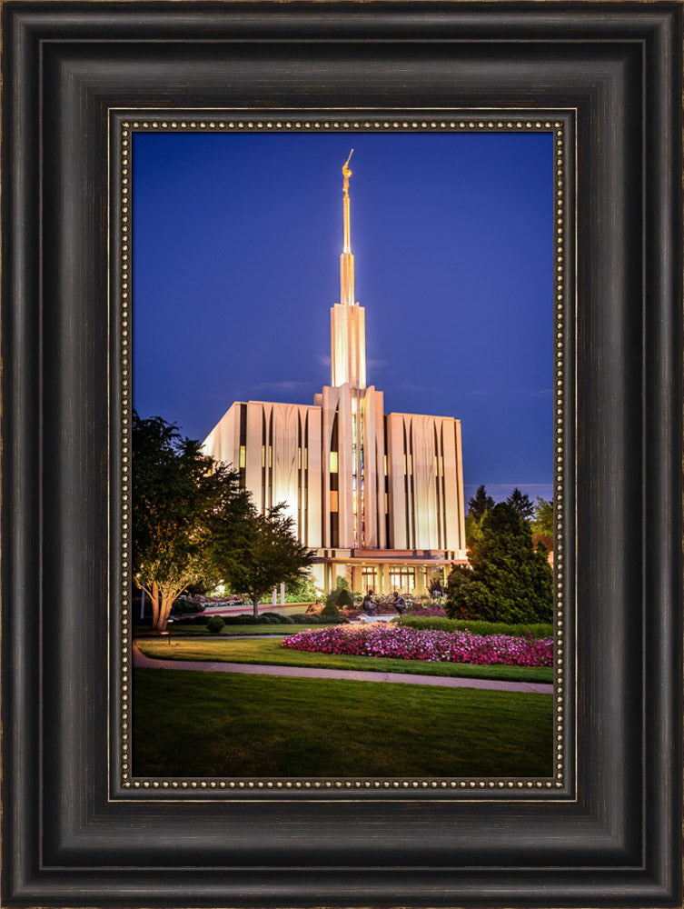 Seattle Temple - Sunset from the Front by Scott Jarvie